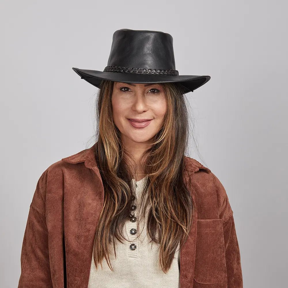 Crusher Womens Leather Crushable Outback Hat